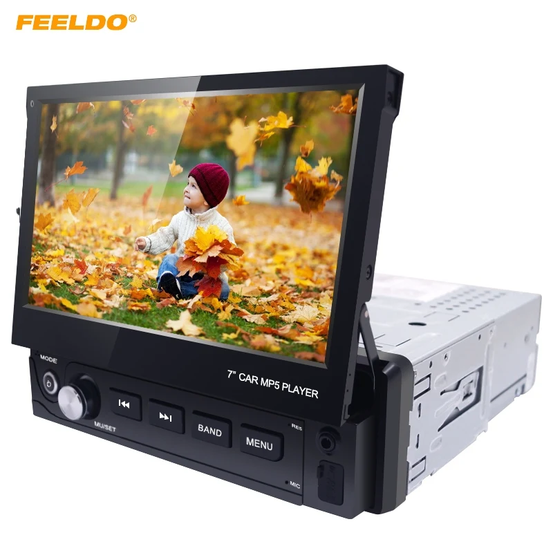 FEELDO 7 дюймов 1DIN In dash Manumotive ультра тонкий WinCE Автомобильный Bluetooth Радио USB 1080P MP5