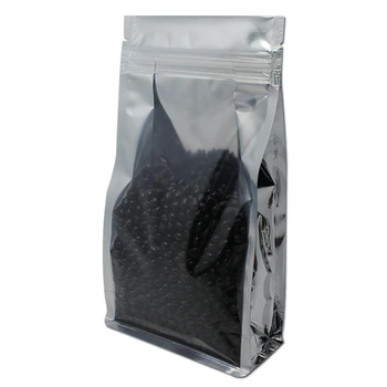 

Silver Doypack Self Seal Aluminum Foil Bags Clear Plastic Zip Lock Mylar Foil Bag Food Coffee Tea Storage Stand Up Ziplock Pouch