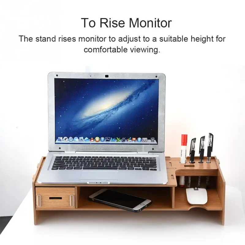 

Overseas Shipping 2-level Monitor Organizer Desktop Items Storing Desktop Monitor Stand for TV/Monitor for laptop