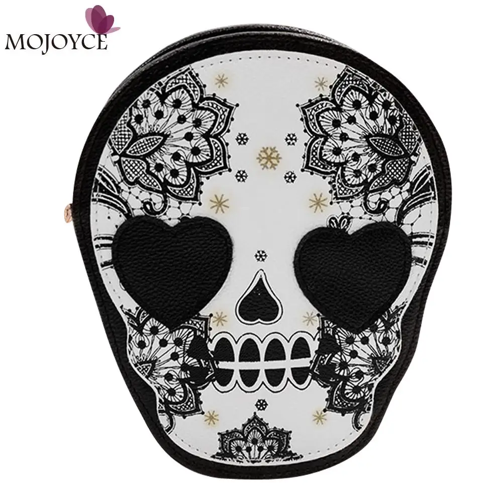 Halloween Skull Printing Women Crossbody Shoulder Bag PU Leather Skull