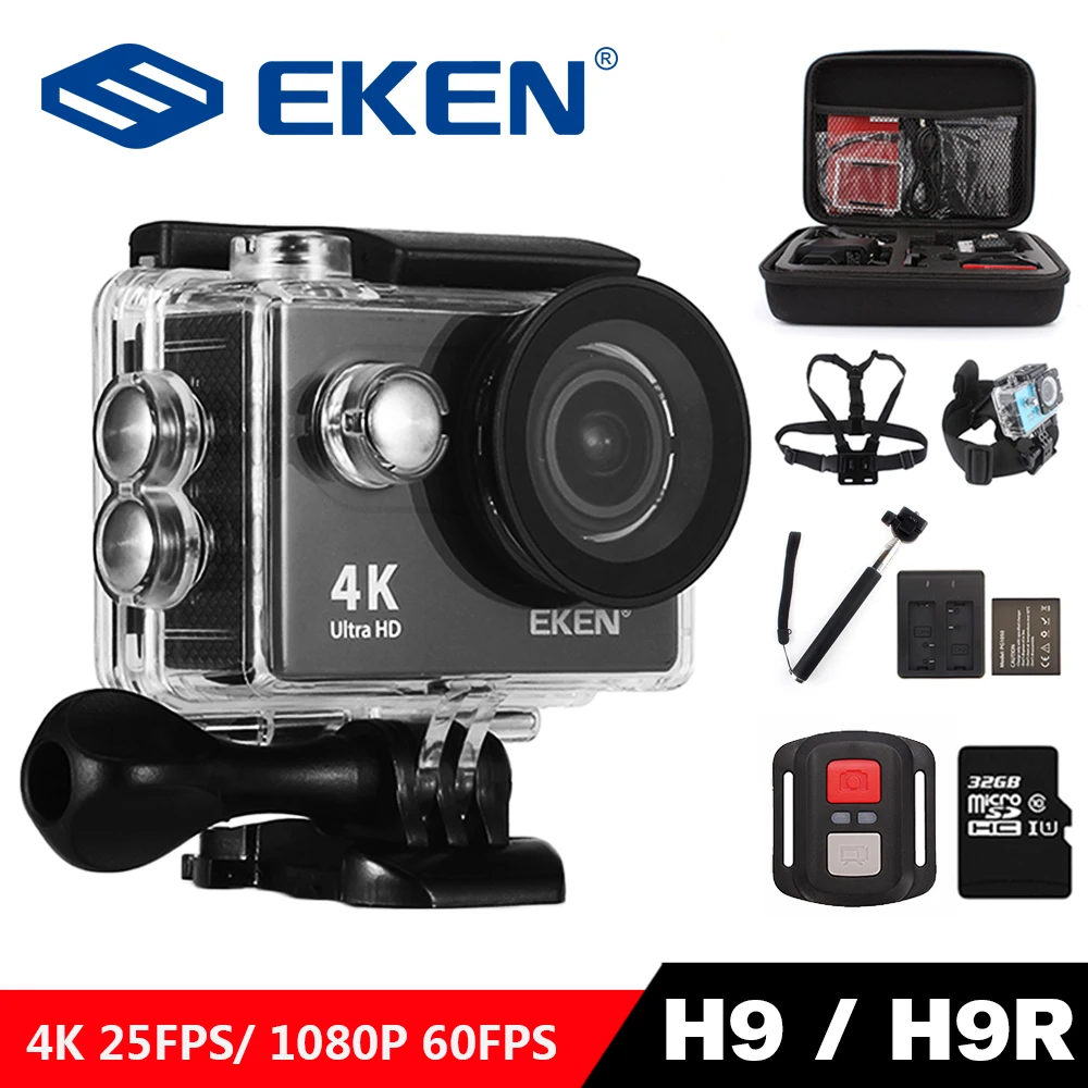 Оригинальная Экшн-камера EKEN H9/H9R 4K Ultra HD 1080p/60fps мини-камера на шлем Wi-Fi 2 0 дюйма 170D