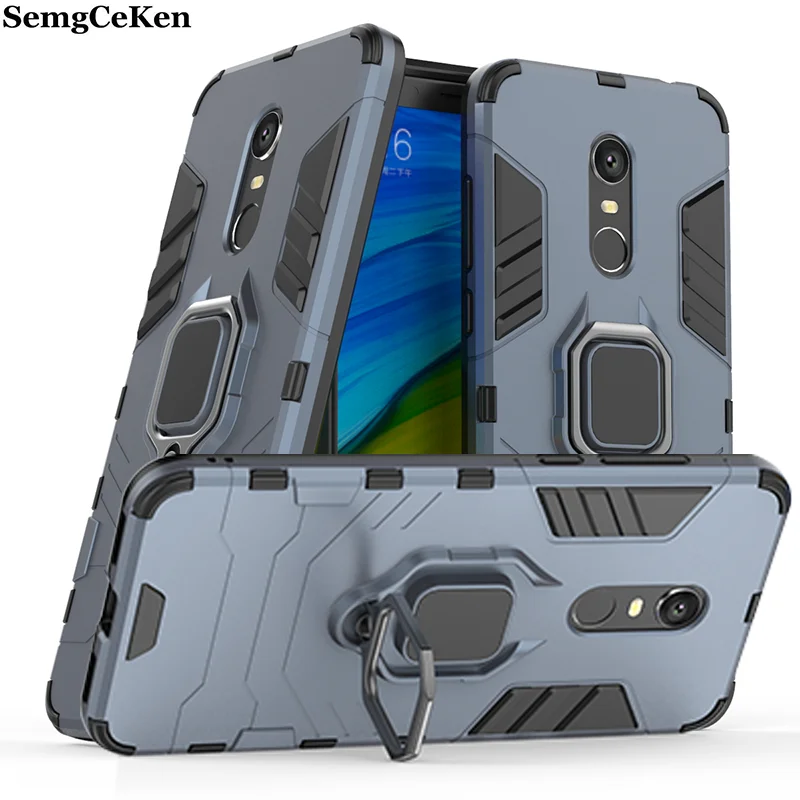 

SemgCeKen finger ring armor case for redmi note 4 4x x note5 pro note4 5 plus 5plus luxury original stand phone Hard back cover