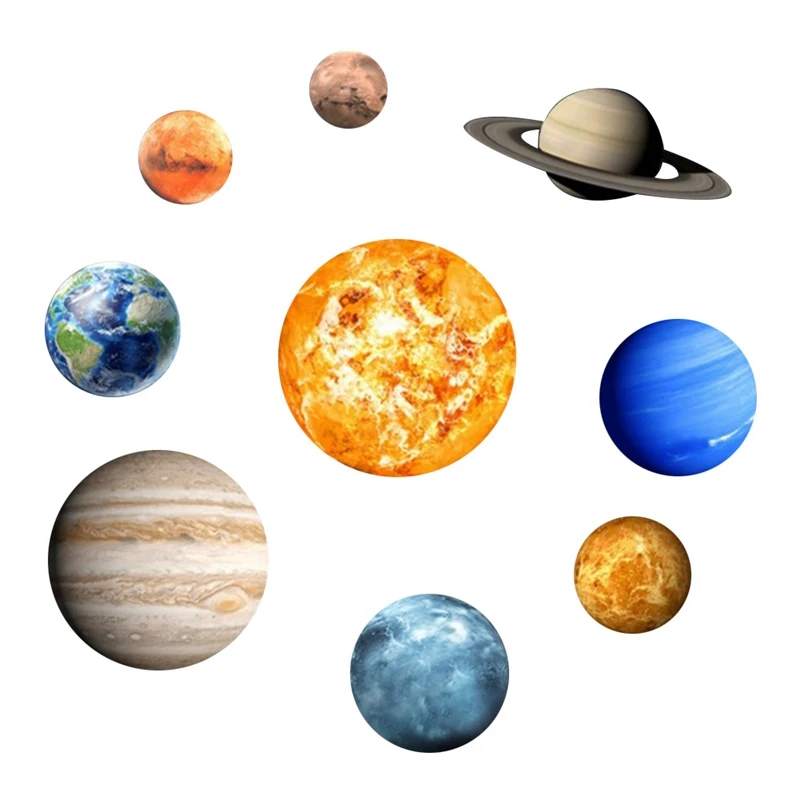 

Luminous Solar System Wall Mural Wall Sticker DIY Planets Fluorescent Wall Stickers Removable Glow In The Dark Planets Stickers