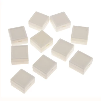 

10 Pieces Plastic 3x3cm Square Ring Storage Box Case Retailer Shop Simple Jewelry Display