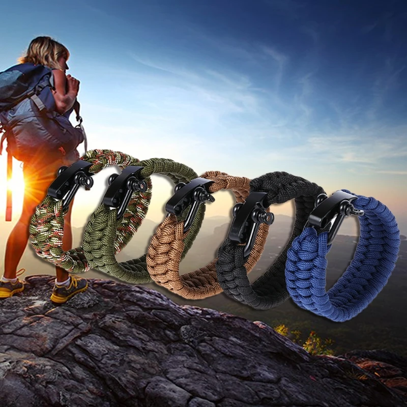 

Umbrella Rope Bracelet Camping Survival EDC Buckle Paracord Braided Wristband