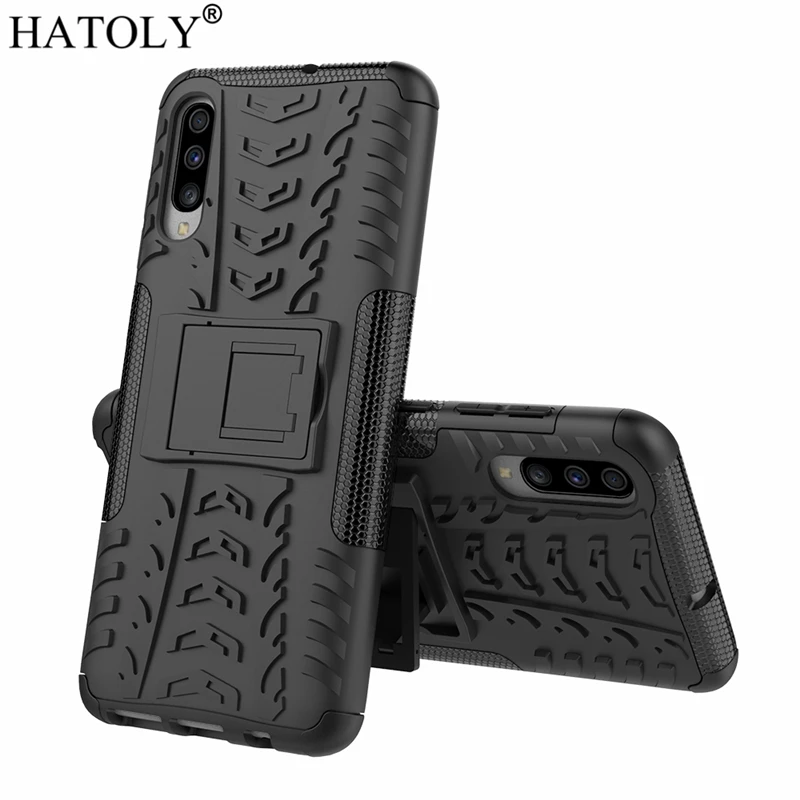 

HATOLY For Cover Samsung Galaxy A70 Case Armor Shockproof Silicon Hard Plastic Case For Samsung A70 A 70 A705F With Phone Holder