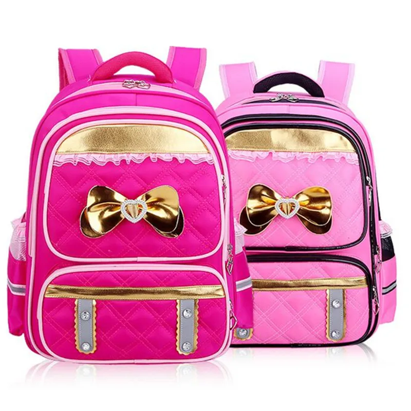 Korean Style Girl's School Bag Kids Backpack Bowknot PU Leather