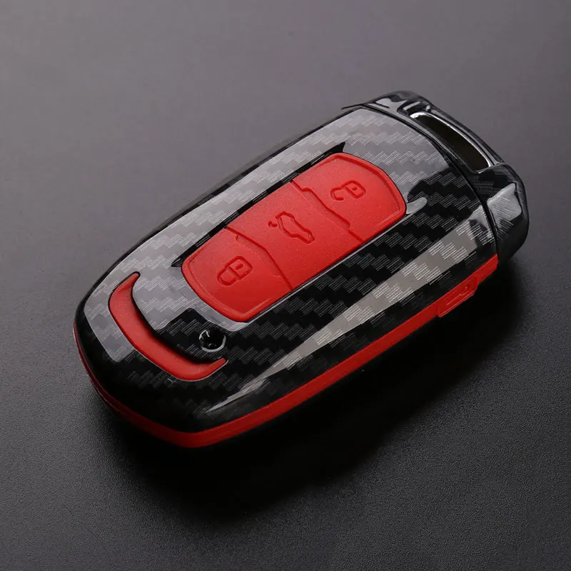 Силикон из углеродного волокна ключа чехол для Geely Atlas Boyue NL3 Emgrand X7 EmgrarandX7 EX7 внедорожник GT GC9 borui автомобилей дистанционного ключа Дело - Название цвета: logo up red