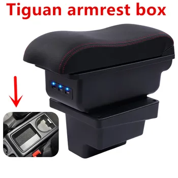 

For VW Tiguan I 2007-2016 Armrest Arm Rest Leather Centre Center Console Storage Box 2008 2009 2010 2011 2012 2013 2014 2015