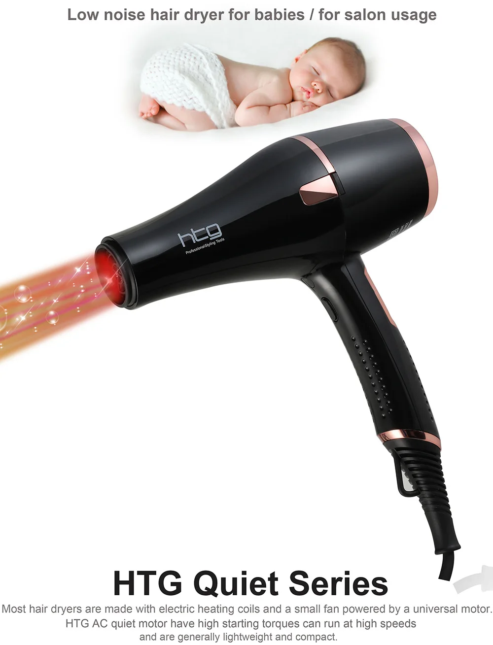 Secador de Cabelo Poderoso Profissional Tiro Frio Íon 110 v - 240 Ionic Queratina Ht037a Htg 2300 w 21 Secadores de cabelo