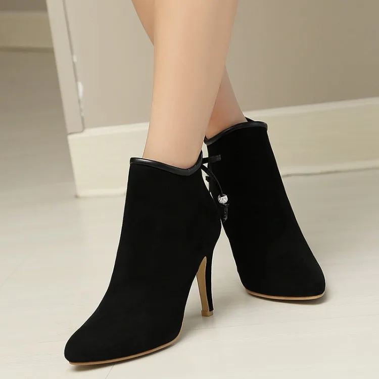 

Big Size 9 10 11-13 boots women shoes ankle boots for women ladies boots shoes woman winter Bow metal decoration