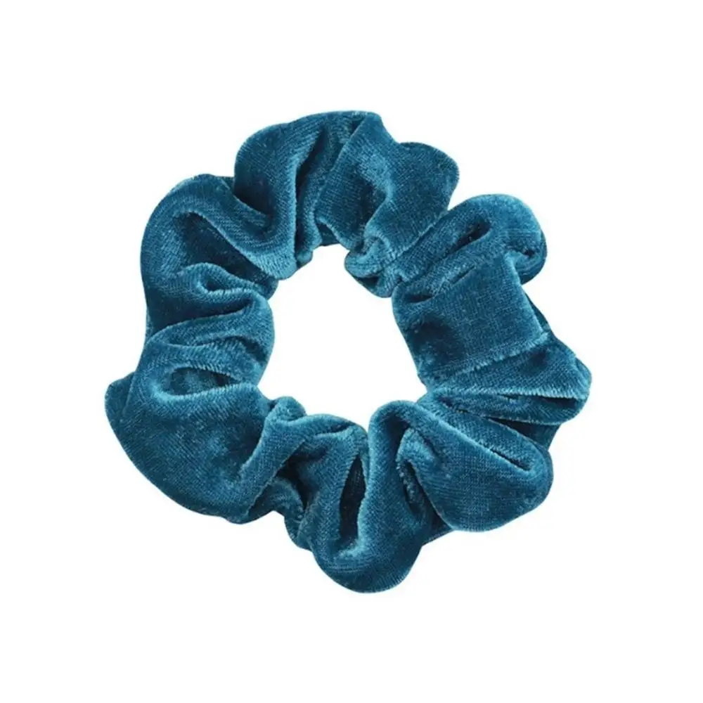 Velvet Sky Blue Атласные/бархатные резинки для волос, женские эластичные резинки для волос, головные уборы для девушек, яркий цвет, Шелковый конский хвост, держатель, аксессуары для волос - Цвет: Velvet Sky Blue