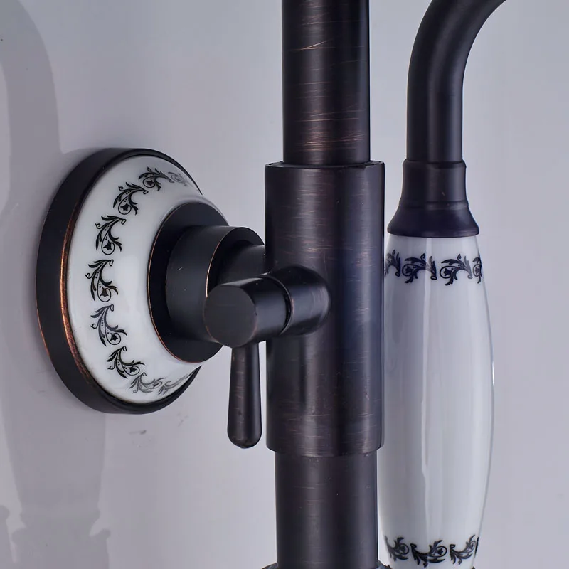Роскошный смеситель для душа с двойной ручкой " ливневая насадка для душа и ванной смесители с ручной душ в стене душевой системы Ванна душевая колонка