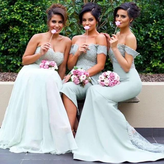 light green bridesmaid dresses