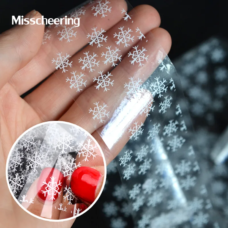 1 шт. белые наклейки для ногтей снежинка фольга маникюр красота Звездный дизайн