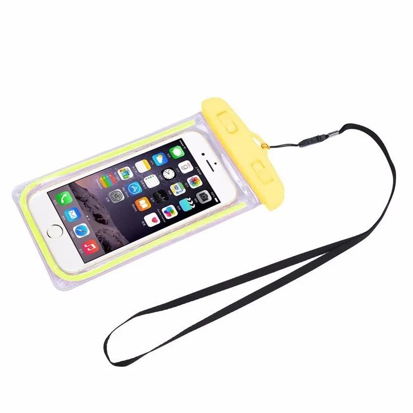 Водонепроницаемый чехол-сумка для iPhone, светящиеся ПВХ сумки для плавания, подводный чехол для телефона для xiaomi, универсальный отдых на море, все модели - Цвет: yellow