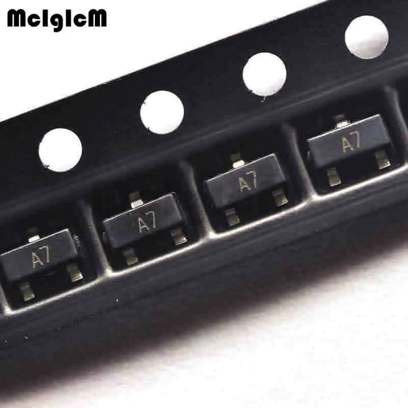

MCIGICM 100pcs A7 BAV99 SOT-23 Triode Transistor diode Diodes - General Purpose, Power, Switching 70V 215mA Dual