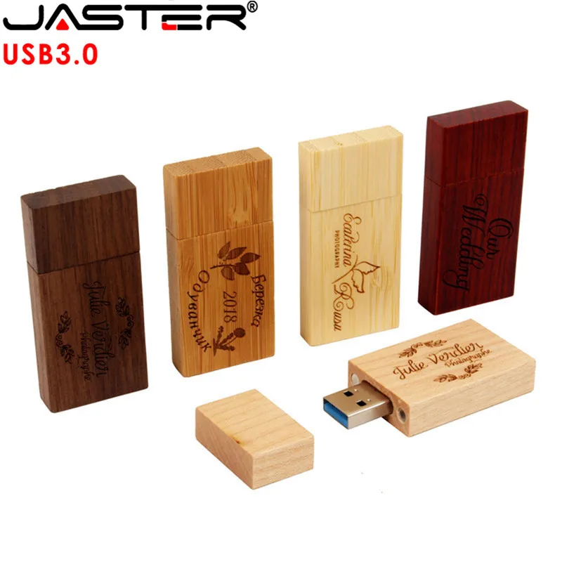 

JASTER Wooden block USB Flash Drive red wood pendrive 4GB 8GB 16GB 32GB 64GB Pen Drive Memory Stick U Disk gift USB 3.0