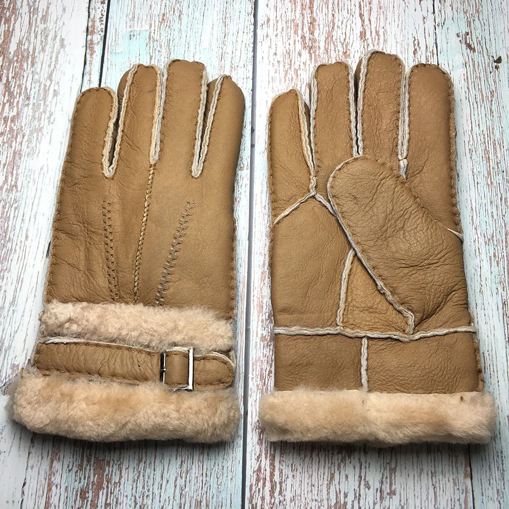 

Winter gloves Designer Men's Gloves High Quality Real Genuine Leather sheepskin Mittens Warm Winter for Fashion Male Luvas G19