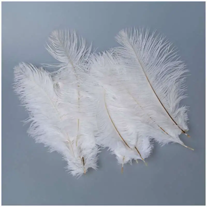 10 штук белые натуральные страусиные перья 20-25 см Свадебные DIY