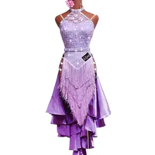 Блестящие стразы, платье для латинских танцев, женские платья с бахромой для соревнований, платья для сальсы, румбы, самбы, костюмы для бальных танцев, одежда для танго