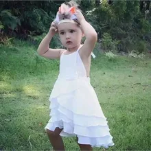 Новые Обувь для девочек летние платье феи сладкий одежда для малышей Детское пляжное платье Повседневное модные белое платье для младенцев