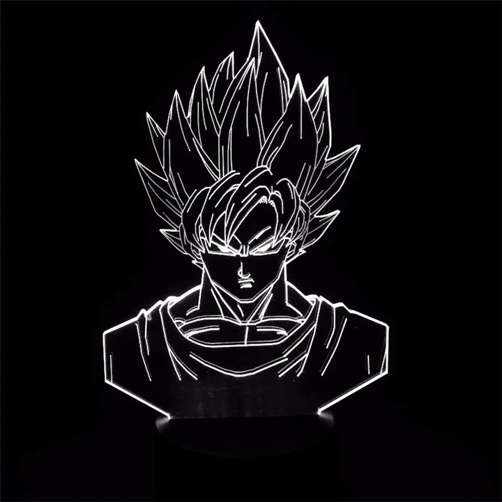 3D настольная лампа крутой Dragon Ball Z Super Saiyan God экшен-фигурка Гоку 7 цветов Изменение ночник для мальчиков детские подарки