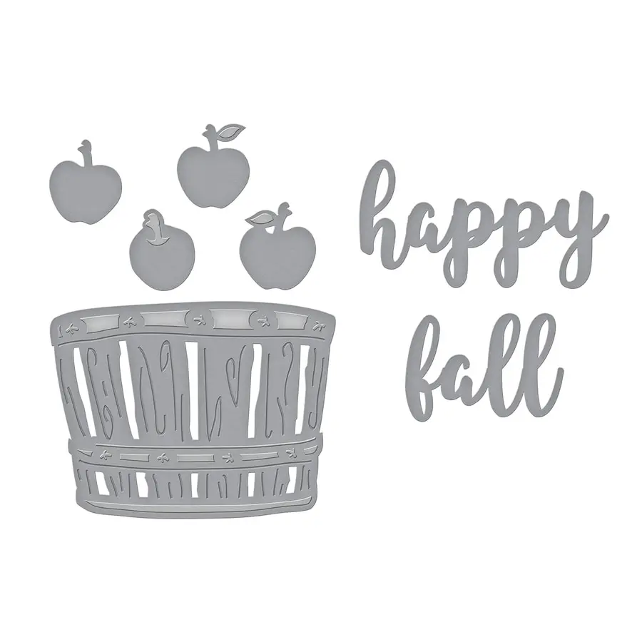 

McDies metal cutting dies cut die mold Happy Fall Apples Barrel Scrapbook paper craft knife mould blade punch stencils dies