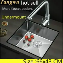Free shipping Vogue kitchen manual sink single trough high quality 304 stainless steel large hot sell 660x430 MM