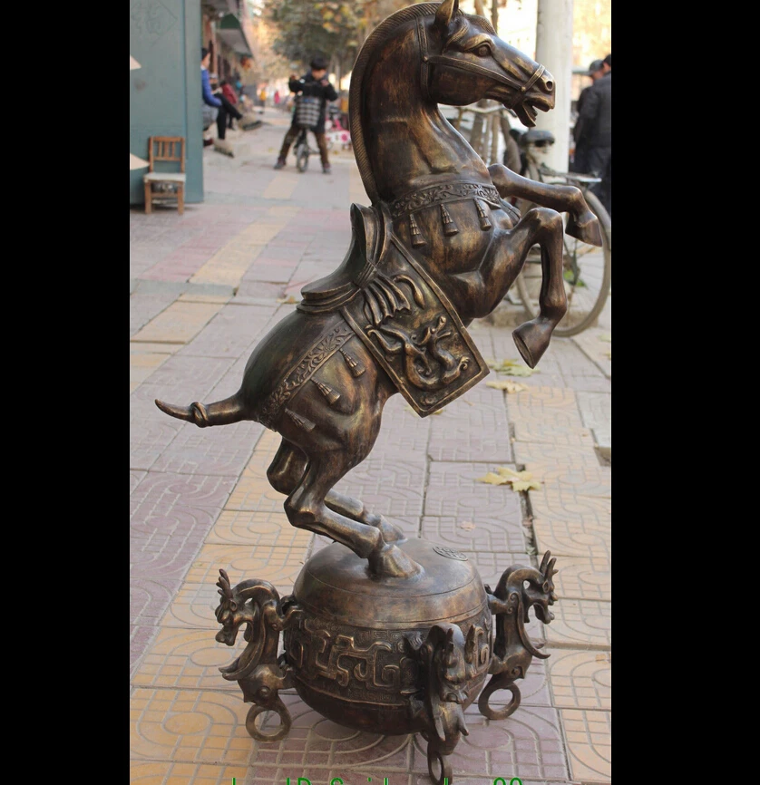 SCY wan671090+++48"120CM Huge Bronze Dragon Beast Sucessful Running