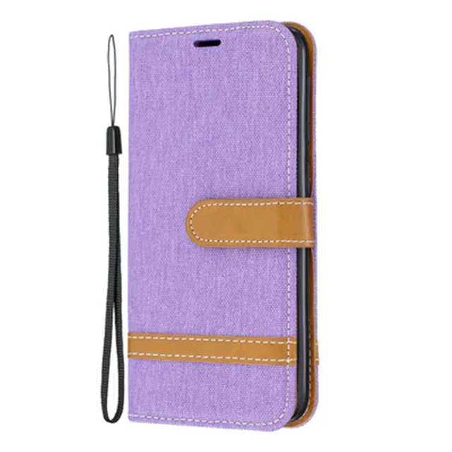 Purple Чехол с текстурой кожи для samsung Galaxy A10 30 40 50 70 20E A6 Plus, чехол для M10 20 30, чехол с кошельком, слотом для карт - Цвет: Purple