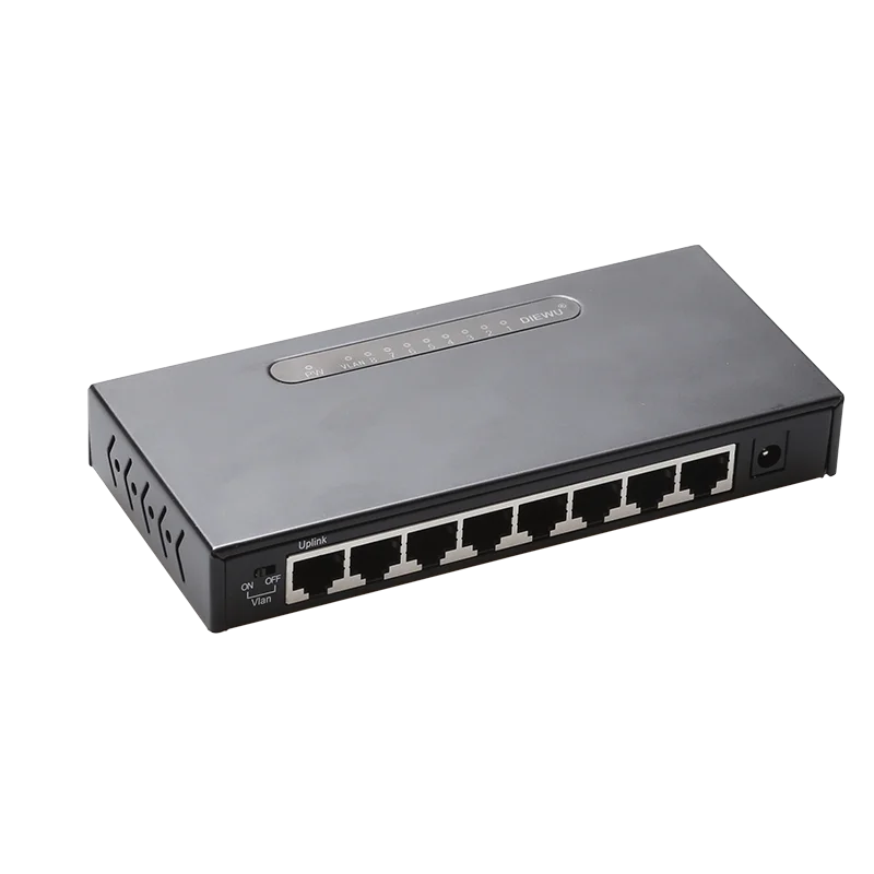 Сетевой коммутатор 8 Порты и разъёмы 10/100 Мбит/с Fast Ethernet коммутаторов RJ45 концентратор LAN MDI полный полудуплекс + AC Prower Опора блока питания VLAN