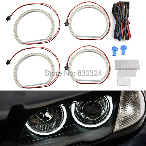 

SMD LED Angel Eyes Halo Rings Kit Headlight for bmw e36,e38,e39,e46 with 4x 131mm 3528SMD angel eyes ring and 1x wire harness