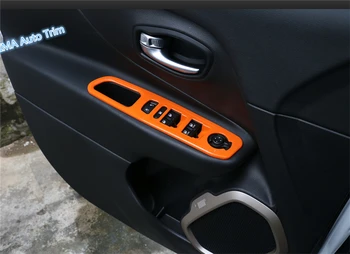 

Lapetus Car Styling Inner Door Armrest Window Glass Lift Button Panel Frame Cover Trim 4 Pcs Fit For Jeep Renegade 2015 - 2020