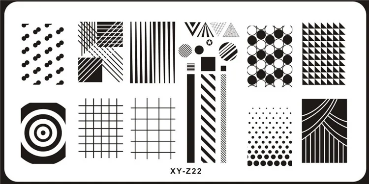 

2018 New Style Nail Art Stamp Circles&Stripe Pattern XY-Z22 Template Nail Image Plates Polish Stamping Manicure Image Tools 1PC