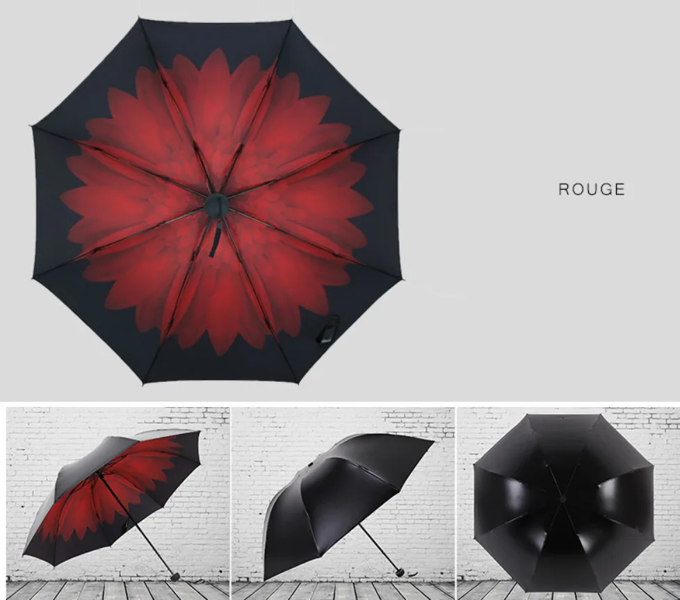 Трехслойный женский двойной зонтик от дождя с защитой от ультрафиолета, небольшой свежий зонтик, простой зонтик