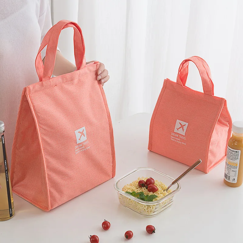 Portable Ice Pack Travel Lunch Box Meal Bag Waterproof Thermal Insulation Bags Cationic Oxford Cloth Unisex For Picnic Office