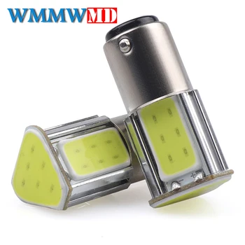 

2pcs Car 1157 BAY15D P21/5W 4 COB chip LED Bulb Tail Signal Brake Stop Reverse DRL Light Yellow Red 6000K White parking 12V