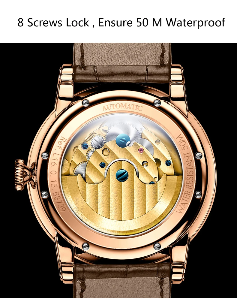 Switzerland LOBINNI, мужские часы, люксовый бренд, Япония, MIYOTA, механические, для мужчин, t, сапфир, скелет, relogio masculino, L16015-3