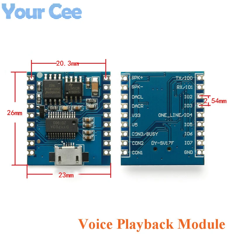 Mp3 Player Modul Suara Modul 4 Mb Suara Pemutaran Io Memicu Serial Port Control Usb Flash Dy Sv17f Sirkuit Terpadu Aliexpress