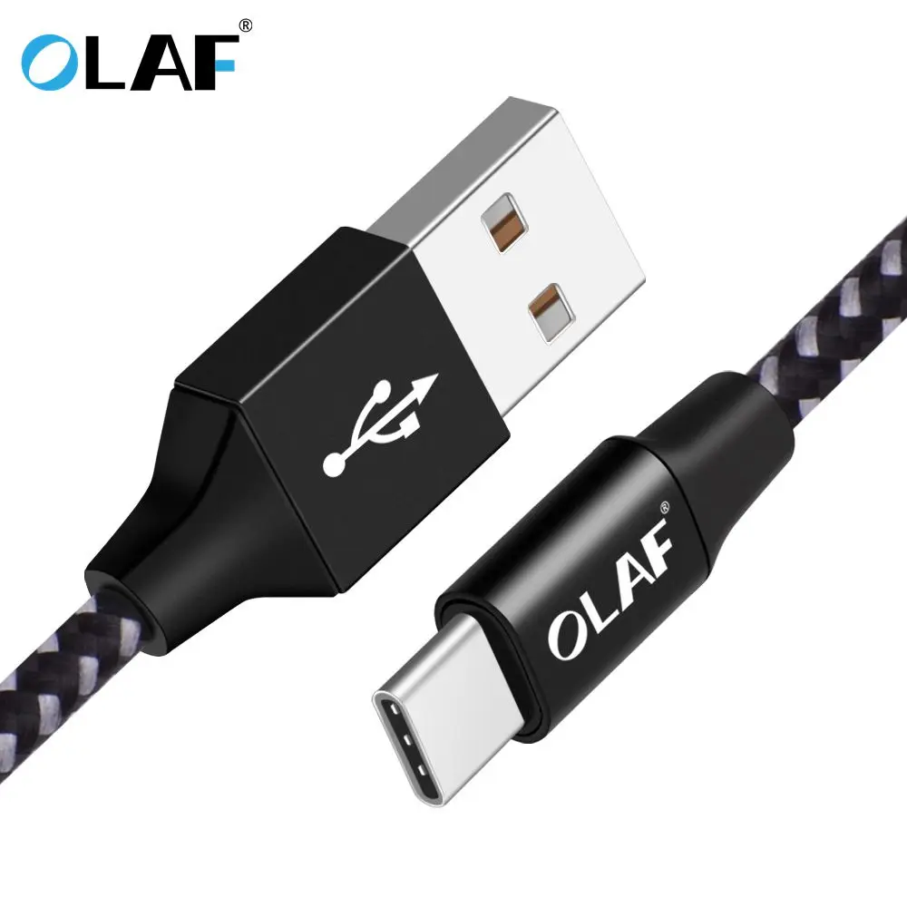 

OLAF 1M USB Type C Cable Fast Charging USB C Cable for Samsung Galaxy S9 S8 Oneplus 6 Nylon Braided Data Sync Type-C Phone Cable