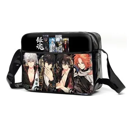 Высокое качество Gintama Косплэй ПУ sling bag студенты Посланник Сумки через плечо модные плечо Школьные ранцы бренд Для мужчин ранцы