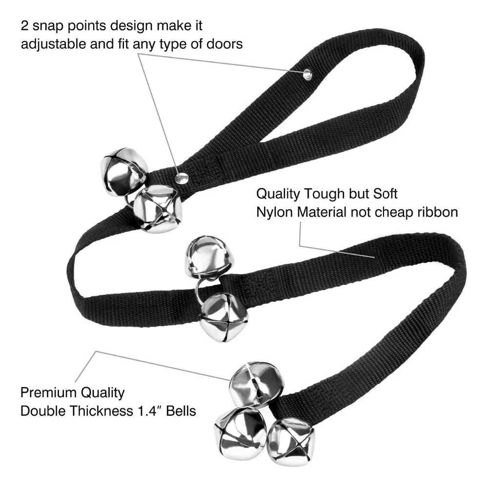 Собака ванная колокольчик Собака Обучение собака веревочка для дверного звонка дом обучение и связь Сигнализация Дверной Звонок для собак и кошек регулируемый