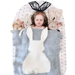 Милый ребенок Одеяла младенческой Дети уха кролика мягкий теплая шерсть пеленать детей Для ванной Полотенца Прекрасный новорожденных