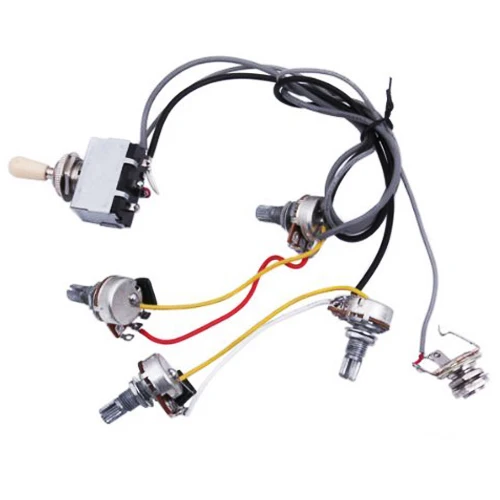 

HOT DN Guitar Wiring Harness Prewired 2 Volumes 2 Tones 4-500k Pots For LP Guitar
