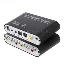 Dts digital ac3 óptico para analógico 5.1ch, decodificador de som surround, decodificador de som coaxial para 6rca, envio direto