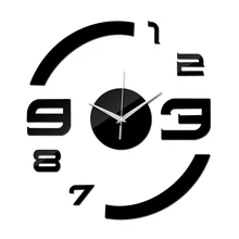 2016 Nuevo Reloj de Cuarzo Reloj de Pared de Acrílico Espejo Relojes de Bricolaje Reloj De Comparación Horloge Murale Sala de estar 3d Casa Moderna pegatinas