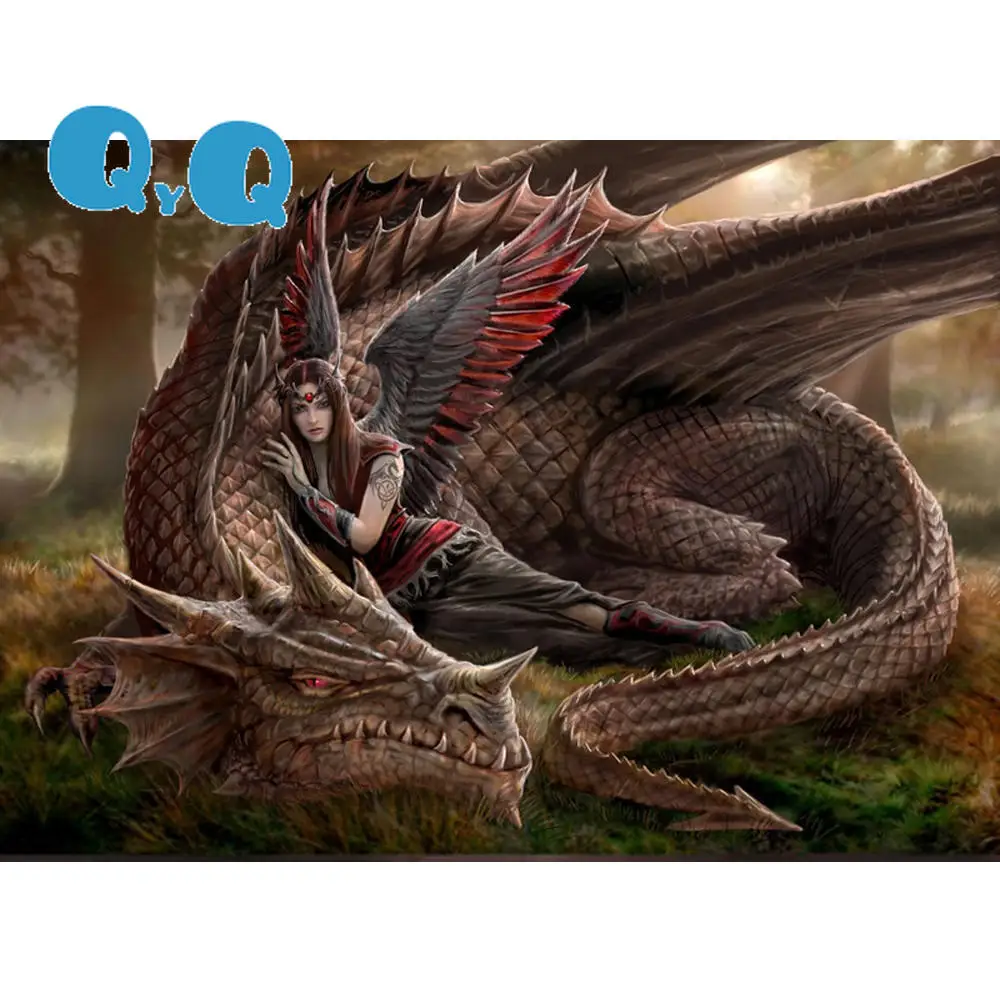 

5D DIY full diamond painting Beauty and Dragon embroidery cross stitch rhinestones pictures wall decor christmas decorations
