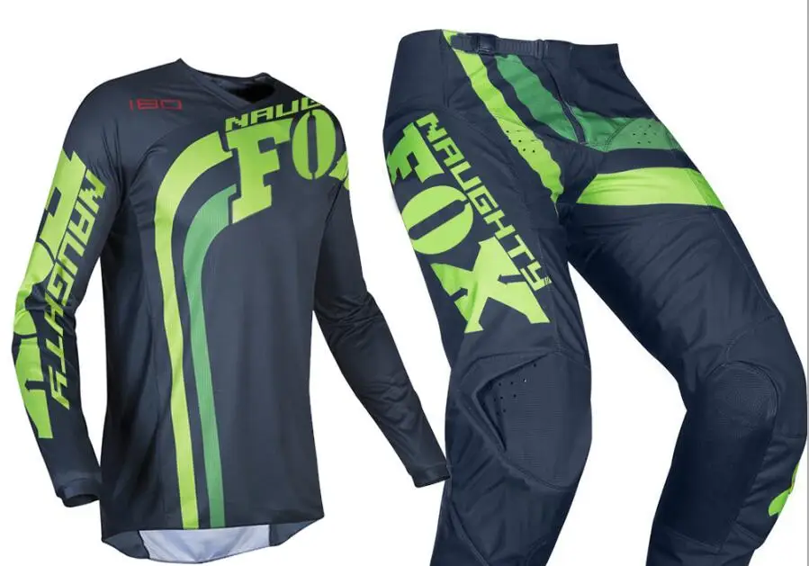 

Free Shipping 2019 NAUGHTY FOX Green MX 180 Cota Motocross Racing Gear Set Racewear Dirt Bike Offroad Men's Jersey & Pant Combo