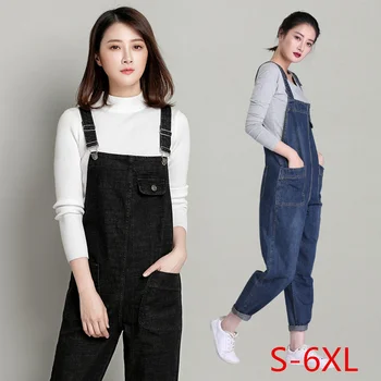 

Cowboy Breastplate Women High Waist Jumpsuit Female Loose Jeans Woman Pants Plus Size Salopette Jean Boyfriend Denim Overalls